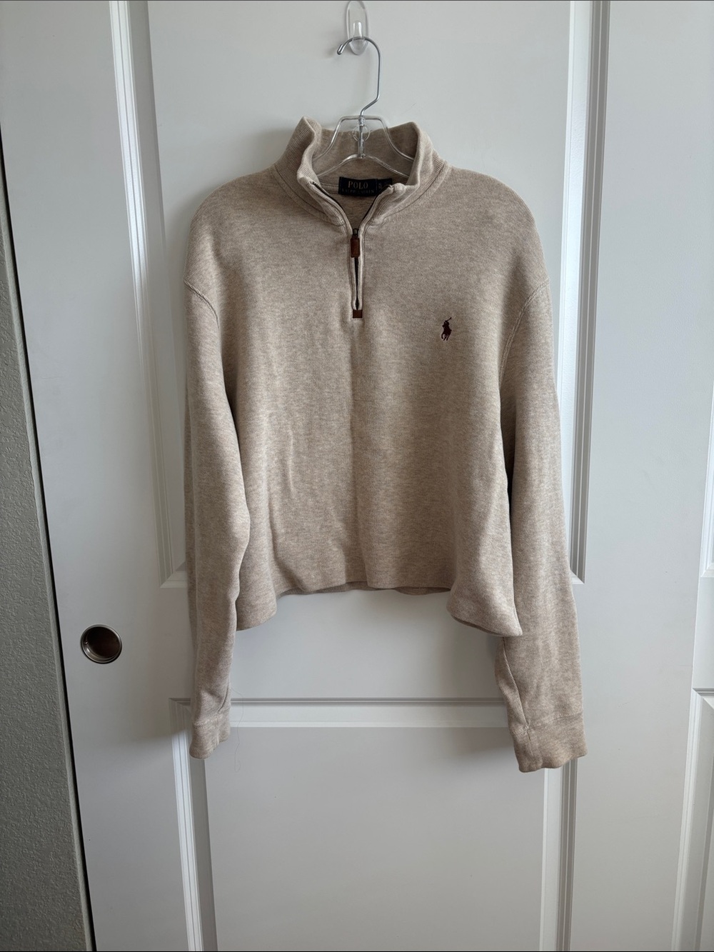 Polo by Ralph Lauren Women's Beige Half-Zip Sweatshirt